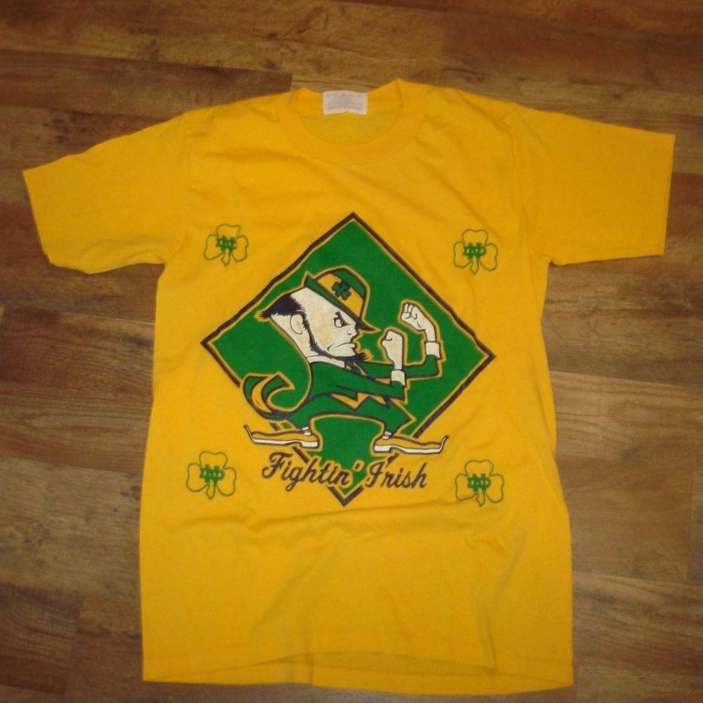 NOTRE DAME VINTAGE SHIRT 80S DODGER RARE‎